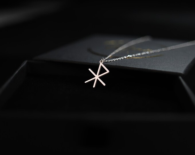 Rune Letters Necklace Symbolizing Love and Protection Personalized Elegance Statement Necklace Viking Norse Letters in Silver