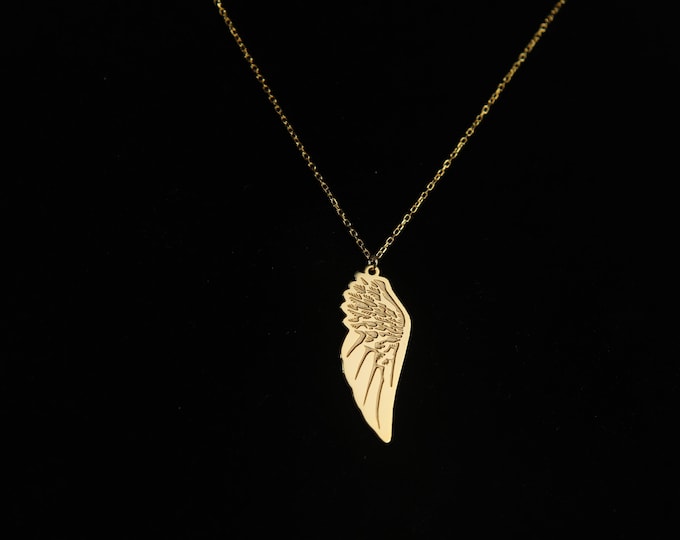 Single Angel Wing Necklace for gift idea best pendant for Mother's day gift for her silver angelic wing Best moms gift idea