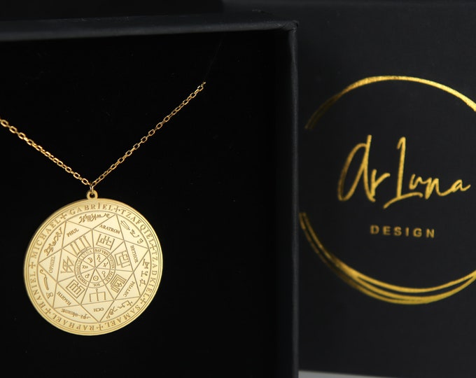 Seal of Seven Archangels Necklace Divine Guidance of Archangels Seal Amulet Powerful Talisman Charm Silver Protection pendant Gold Sigil
