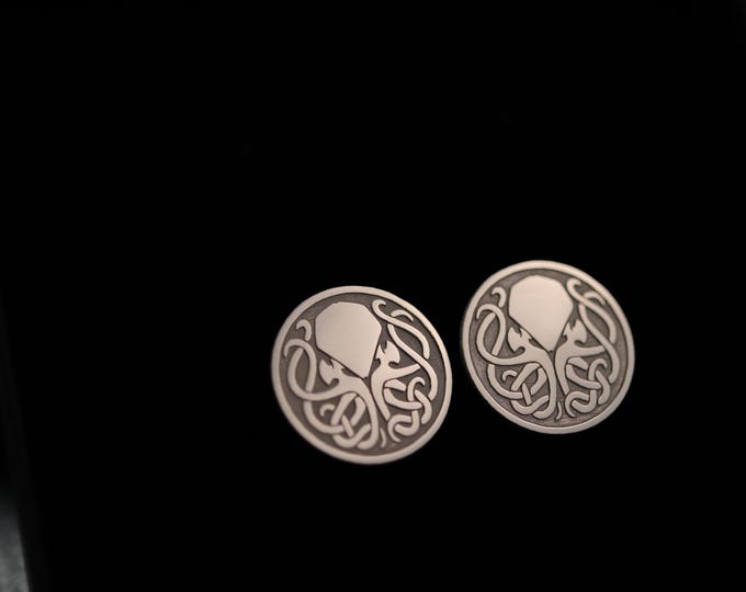 Cthulhu Silver Cufflinks for Men – Lovecraft-Inspired Gift | Gothic, Horror, Fantasy Jewelry | Available in Silver, Gold & Rose Gold