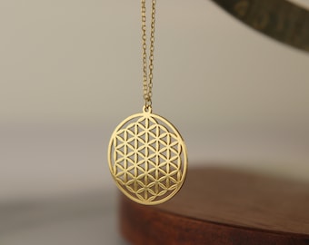 Sterling Silver Flower of Life Necklace: Sacred Geometry Jewelry
