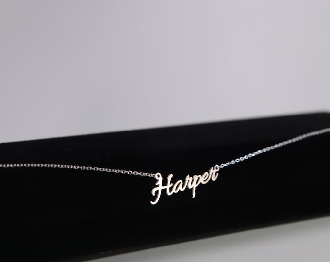 Nameplate Necklace - Modern Name Necklace - Personalized Name Necklace - Personalized Jewelry, Christmas Gift, Custom Name Jewelry