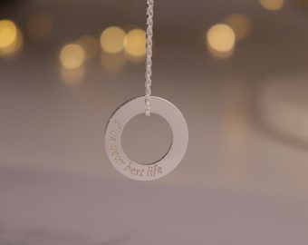 Live your Best Life Pendant, Statement Necklace for men, Circular pendant design for women Best Mother's day Gift Idea Simple and strong