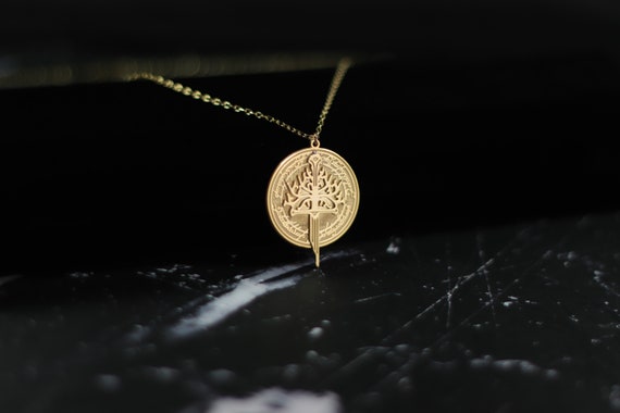 Gondor Necklace: White Tree & Narsil Sword Pendant - Lord of the Rings