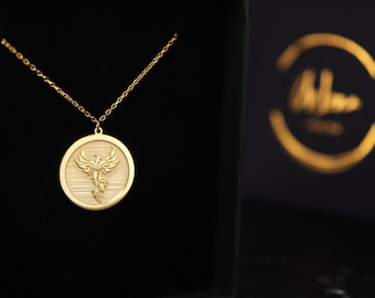 Sterling Silver Phoenix Necklace: Rebirth Symbol Pendant