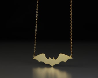 Collar con colgante de murciélago en plata vermeil y oro: Joyas de la buena fortuna