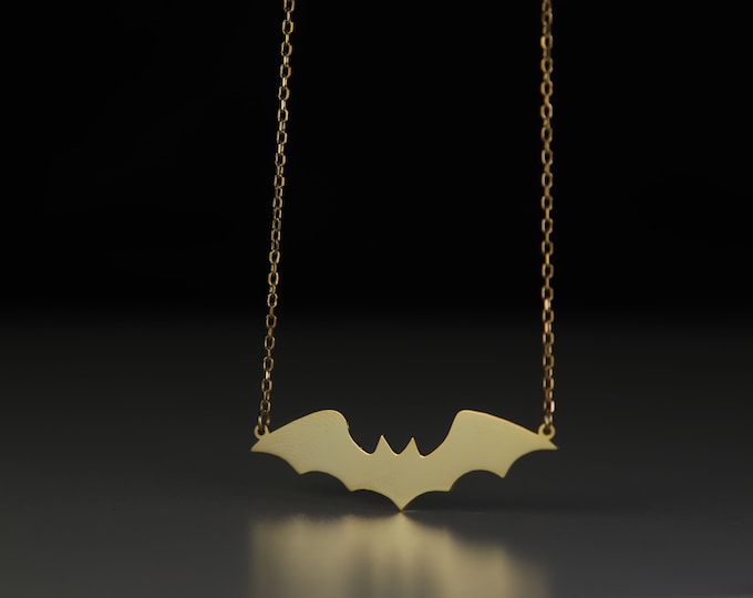 Silver Bat Pendant Necklace, good fortune and prosperity, Special Gift for him, Stylish gift for her, Hand made jewelry Funny Gift for moms
