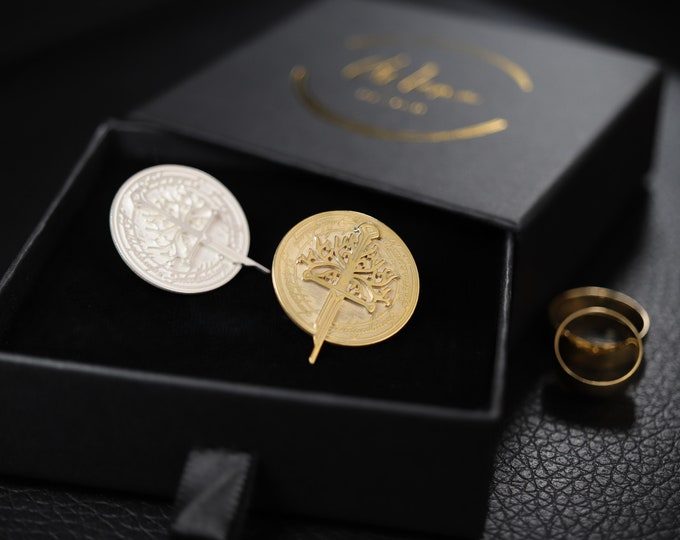 Silver Aragorn's White Tree & Broken Sword Wedding Pin