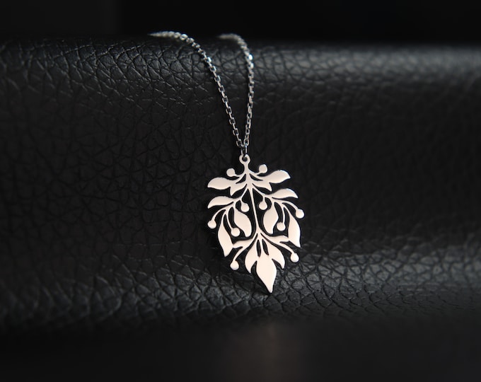 Leaf and Branch Necklace Nature's Elegance in Silver Gold Rose Gold Spiritual Connection Pendant Spell Charm Necklace Mothers Day Gift Idea