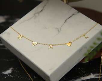 Sterling Silver Initial Necklace: Personalized Letter & Symbol Charm