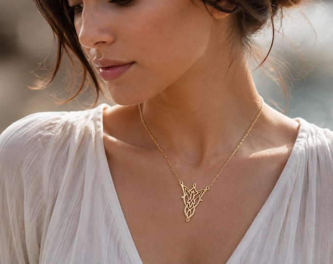 Arwen Evenstar Necklace: Sterling Silver Elven Pendant