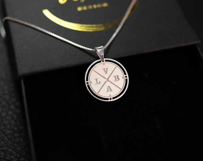 The Compass Necklace for Men, Compass Pendant, Box Chain, Family Necklace, Couple Necklace, Personalized Silver Compass Necklace