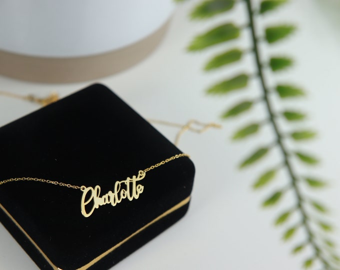 Silver Name Necklace Special Font Personalized Name Plate Gift for mom Custom Mother's Day gift Ide Best Bridesmaid Necklace Stylish Gift