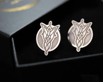 Silver Arwen Light Bearer Cufflink Elegant 925K Silver Cufflinks with Eternal Radience Arwen Design