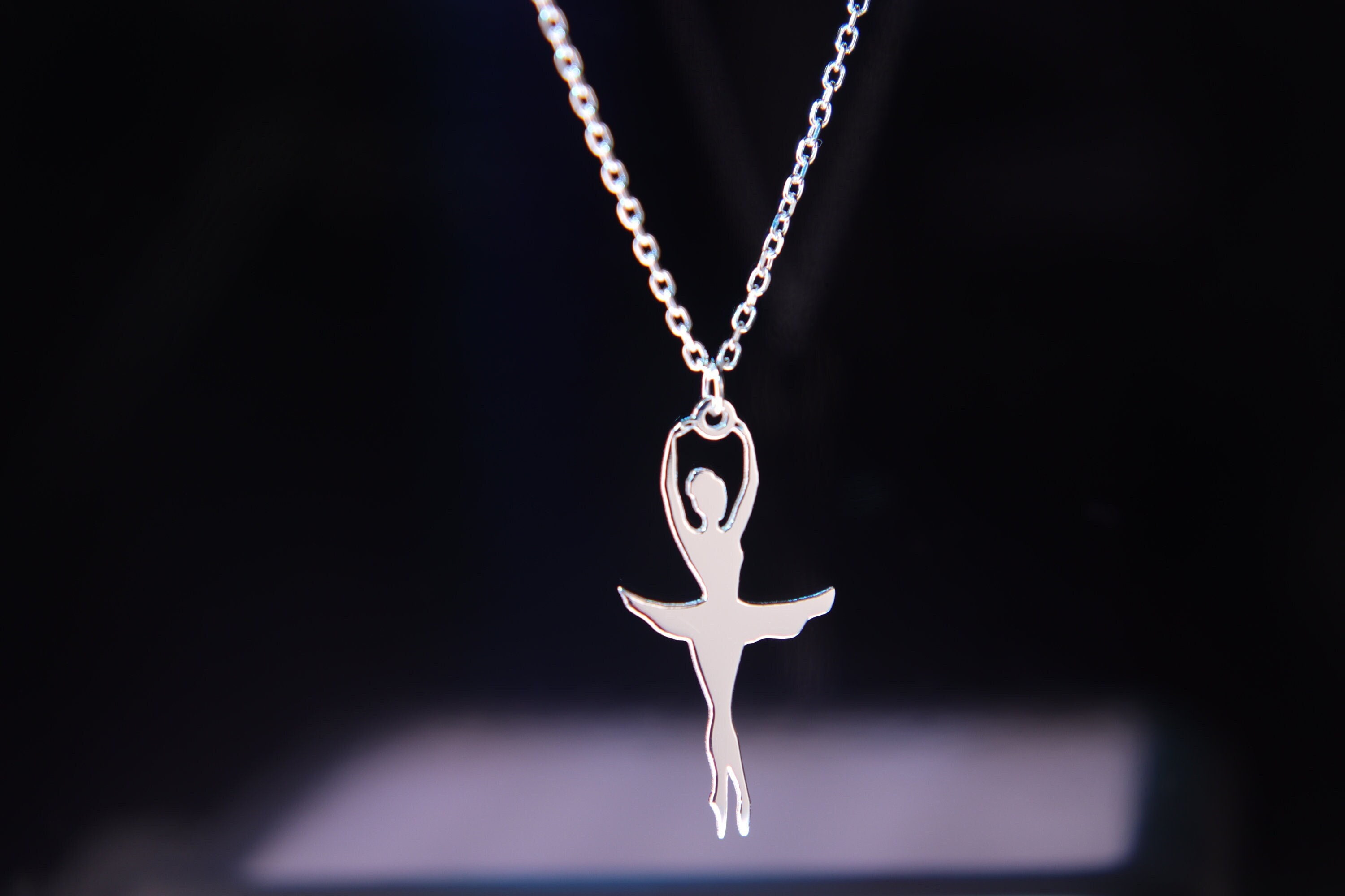 Little Ballerina Dancing Swan Ballet Silver Dainty Ballerina Pendant Elegant Gift idea for Dance Lovers Gift for dancer Perfect Gift for her