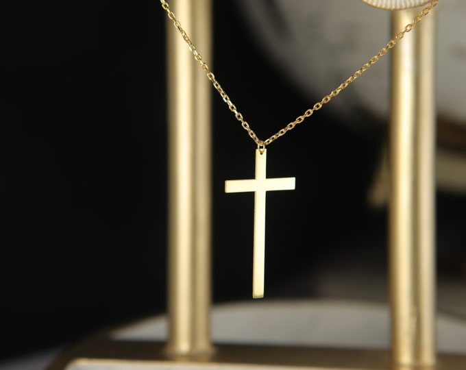 Custom Name Sterling Silver Cross Necklace: Religious Pendant