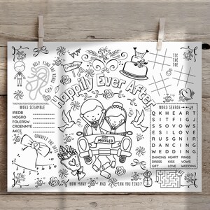 Wedding Placemat For Kids Coloring Page PRINTABLE