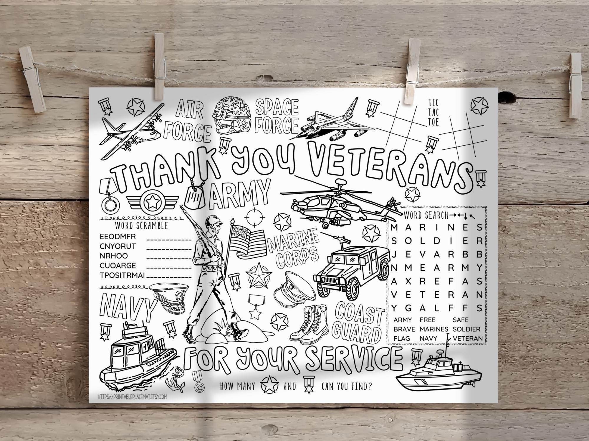 veterans-day-placemat-coloring-page-printable-etsy for Free Printables For Veterans Day Veterans Day Placemat Coloring Page PRINTABLE - Etsy for Free Printables For Veterans Day