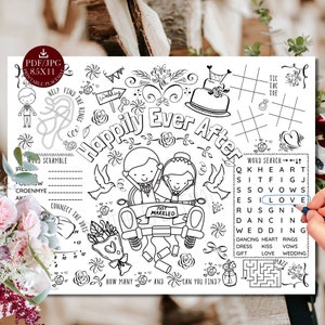 Wedding Placemat For Kids Coloring Page PRINTABLE