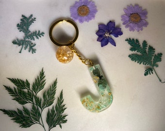 Handmade Initial Resin Keychain