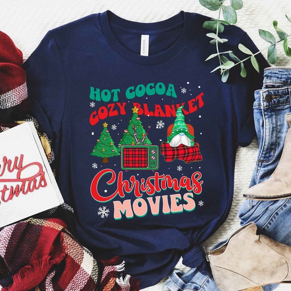 Hot Cocoa Cozy Blanket & Christmas Movies Sweatshirt, Christmas Gift, Christmas Apparel, Christmas Clothing, Christmas Sweater, Cozy XMAS