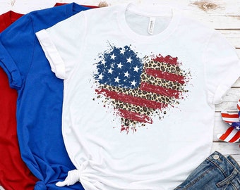 American Flag Shirt, American Flag Heart Shirt, Patriotic Shirt, USA Shirt, 4th of July Shirt, July 4th Shirt, Women's American Flag Shirt