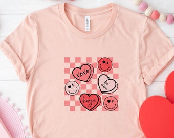 Valentines Doodle Hearts T-Shirt, Cute Valentine Heart Doodle Shirt, Valentine's Shirt, Cute Valentine's Day Shirt for Her, Couples Shirt