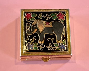 WOODEN BOX THAI  ELEPHANT HANDMADE VINTAGE TRINKET JEWELRY & PENCILS STORAGE 