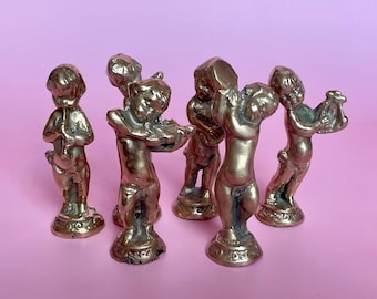 pequeñas figuras de querubín de latón; Figuras de ángeles; Figura de ángel de latón; Regalo de San Valentín; Figura de Cupido