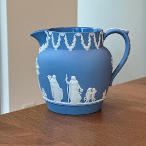 Wedgwood Jasperware Pitcher Jug; Made in England; Wedgwood Blue