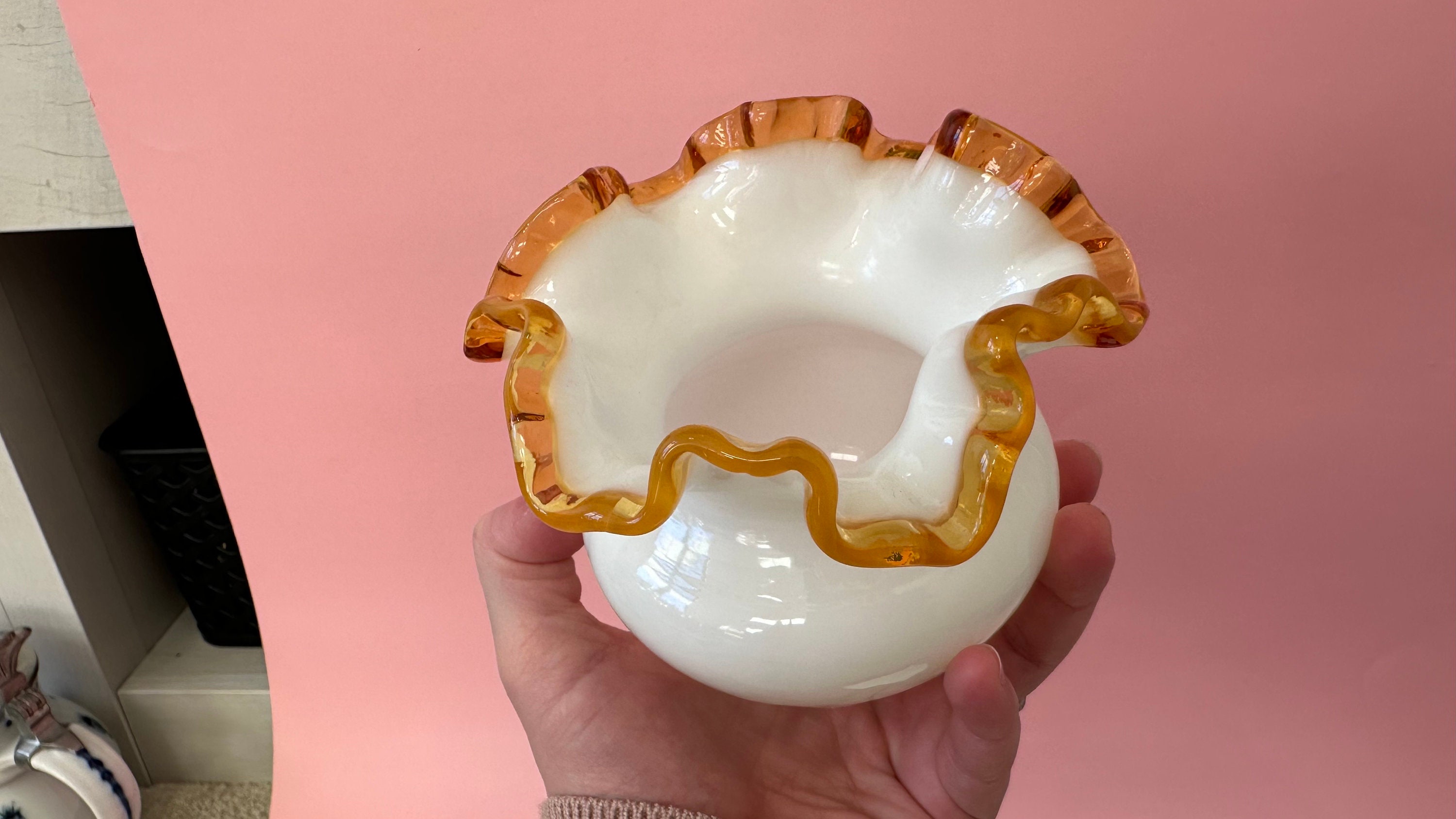 希少　fenton エメラルド　クレスト　アメリカ　ビンテージ　ミルクグラス 希少 fenton エメラルド クレスト アメリカ ビンテージ ミルク