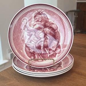 Josiah Wedgwood & Sons Saint Nick Plates Set of 4; Wedgwood and Son Christmas Salad Plate