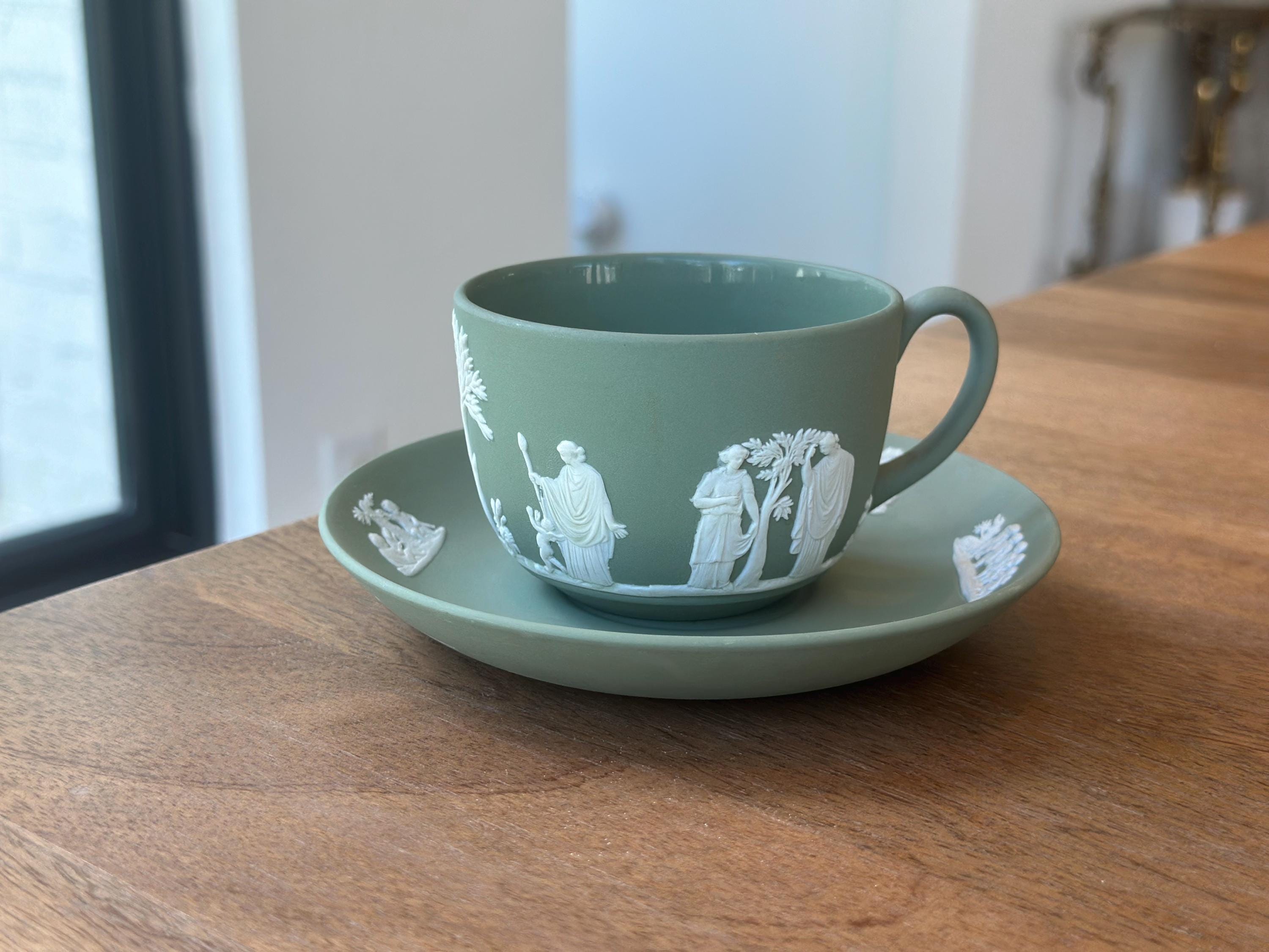 Wedgwood jasperware sage green cup and saucer - Etsy 日本