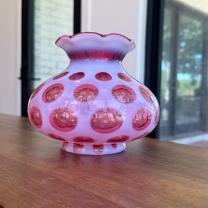 フェントン　Fenton ドットパターン　キャンディジャー Fenton Coin Dot Vase - Etsy