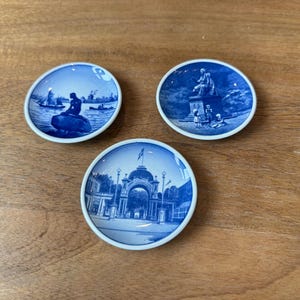 Set of 3 Royal Copenhagen Landmark Plates; Royal Copenhagen Collectible Plates; Denmark Vintage Plates
