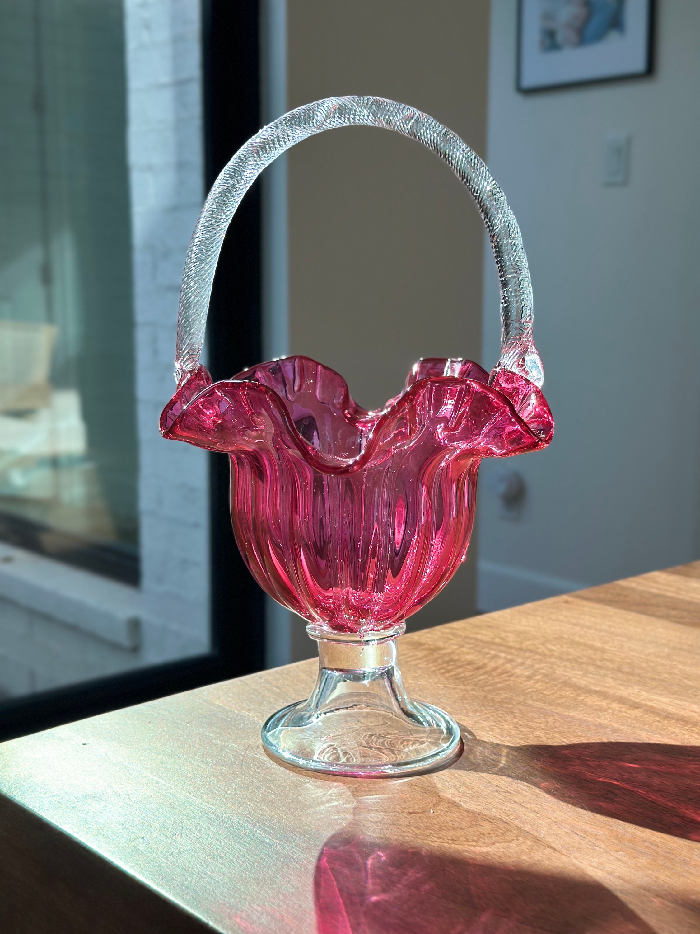 Fenton glass basket - Etsy 日本