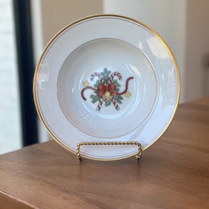 Fitz and Floyd St Nicholas Large Rim Soup Bowl; Fitz and Floyd Christmas Soup Bowl