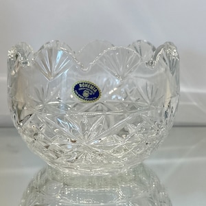 Bohemia Czech Republic Cut Lead Crystal Bowl; Vintage Crystal Bowl