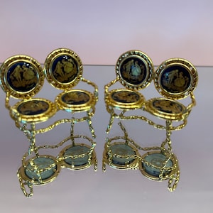 Limoges Doll House Love Seat Couches Pair; Limoges Miniature Figurines; Limoges France