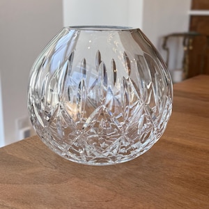 Block Crystal Hand Cut Lead Crystal Rose Bowl 6.5”