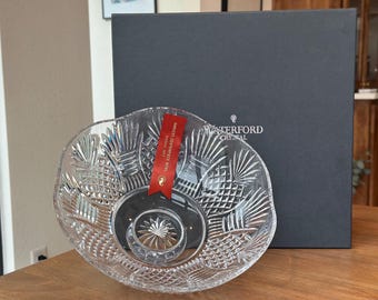Cuenco central Waterford Harvest de 33 cm firmado; Waterford firmado por Tom Brennan