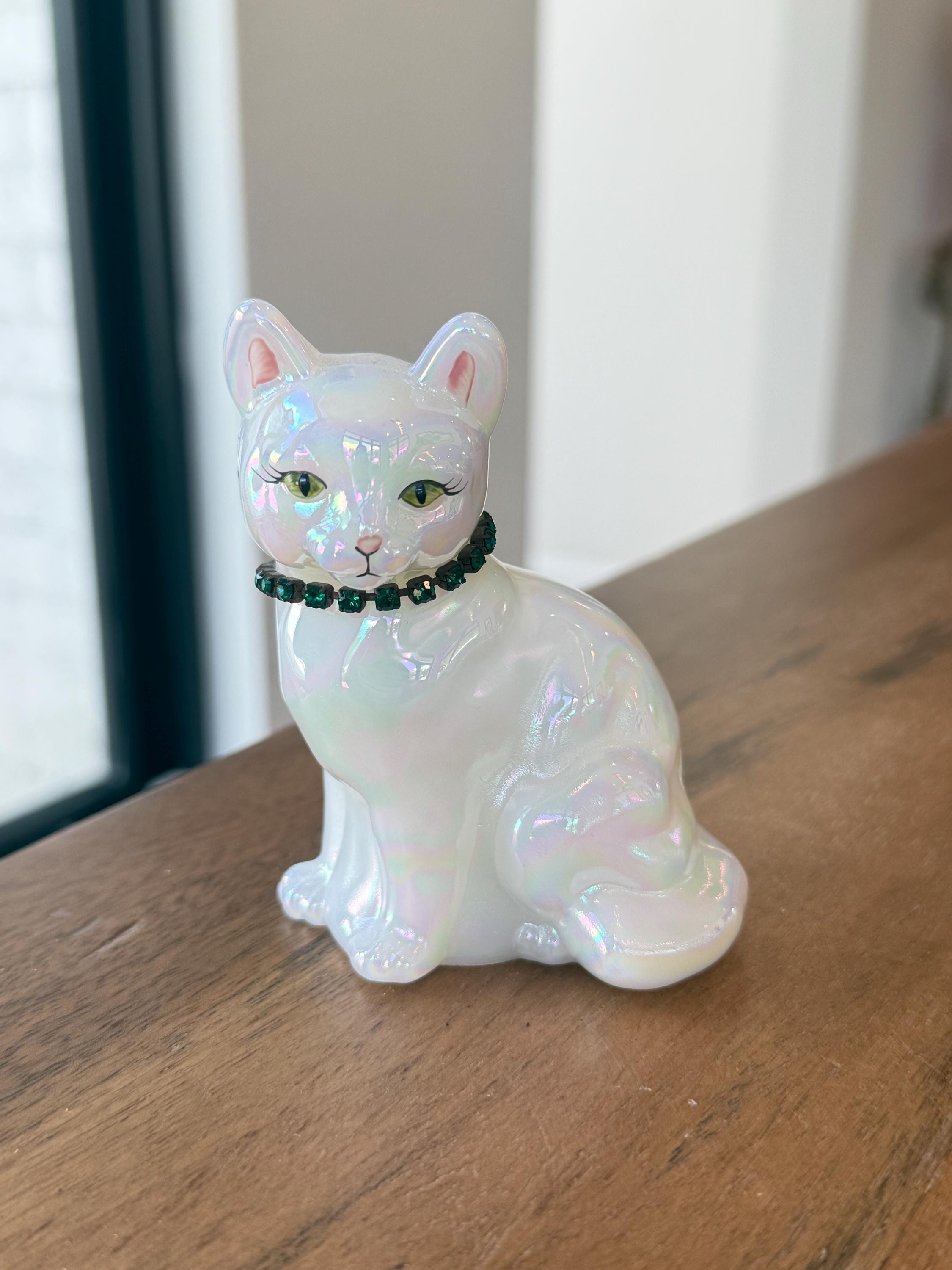 Fenton Green Cat - Etsy