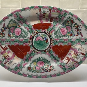 Early 20th Century Rose Medallion Porcelain Platter; 16” Hand Painted Rose Medallion Platter