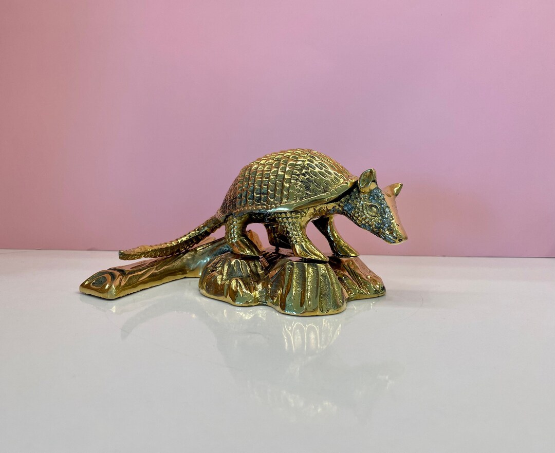 Small Brass Armadillo Figure Vintage Armadillo Decor Brass Etsy