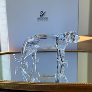 Swarovski Silver Crystal Tiger Figure 220470 NEW IN BOX; Swarovski Tiger Figure