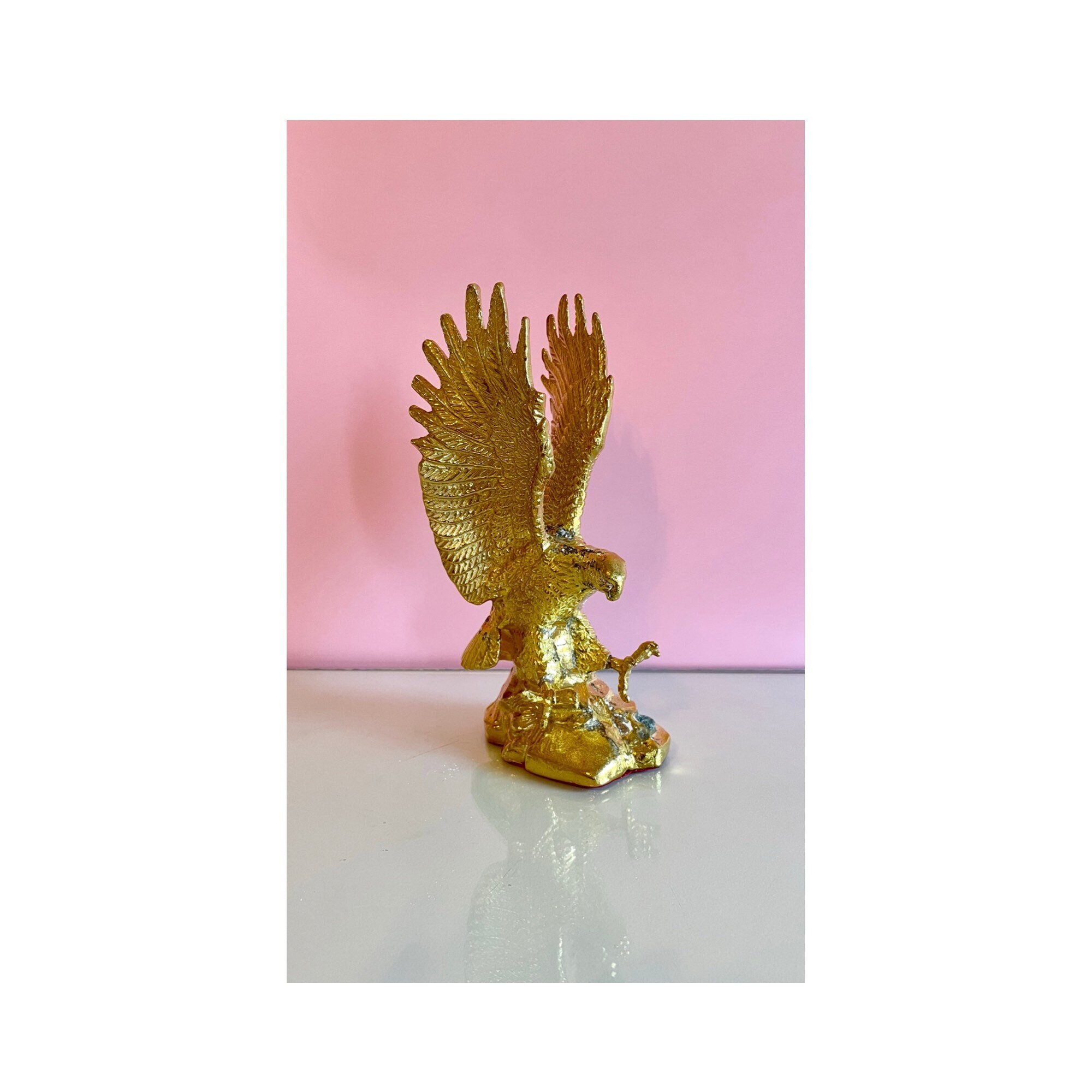 Cast Brass Eagle Figurine Vintage Eagle Decor Brass Texas Etsy