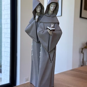 Rare Signed Lladro Monks at Prayer Figurine; Gres Lladro Religious Figurine Sign by Jose Lladro