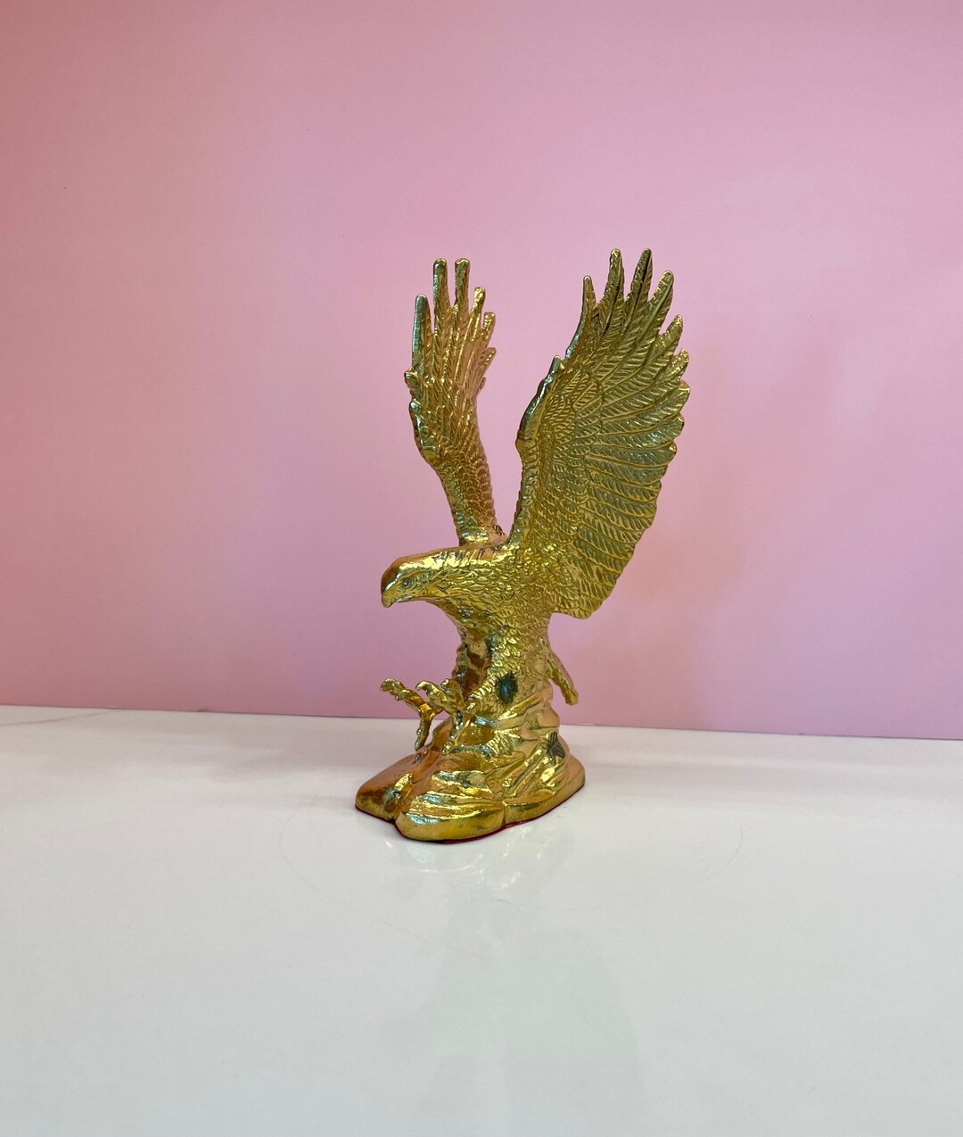Cast Brass Eagle Figurine Vintage Eagle Decor Brass Texas Gift Desert