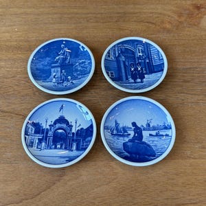 Set of 4 Royal Copenhagen Landmark Plates; Royal Copenhagen Collectible Plates; Denmark Vintage Plates