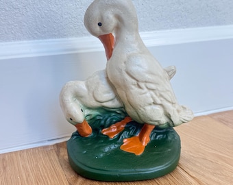 Large Cast Iron Goose Doorstop; Mother Goose Door Stopper